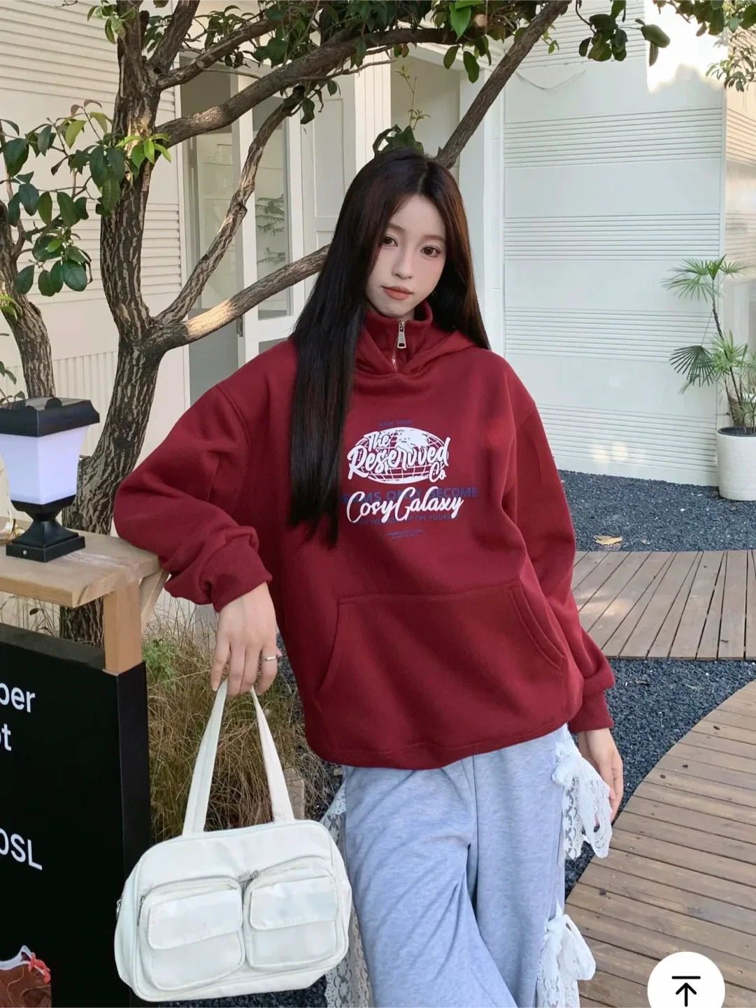 Cozy Galaxy Burgundy Hoodie image indicator(8)