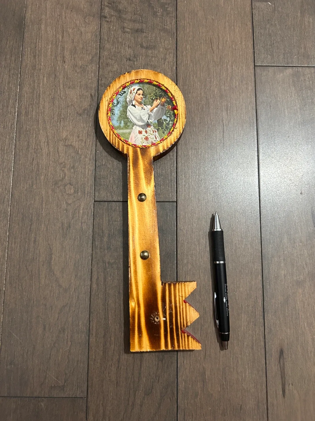 Vintage Wooden Decorative Key thumbnail