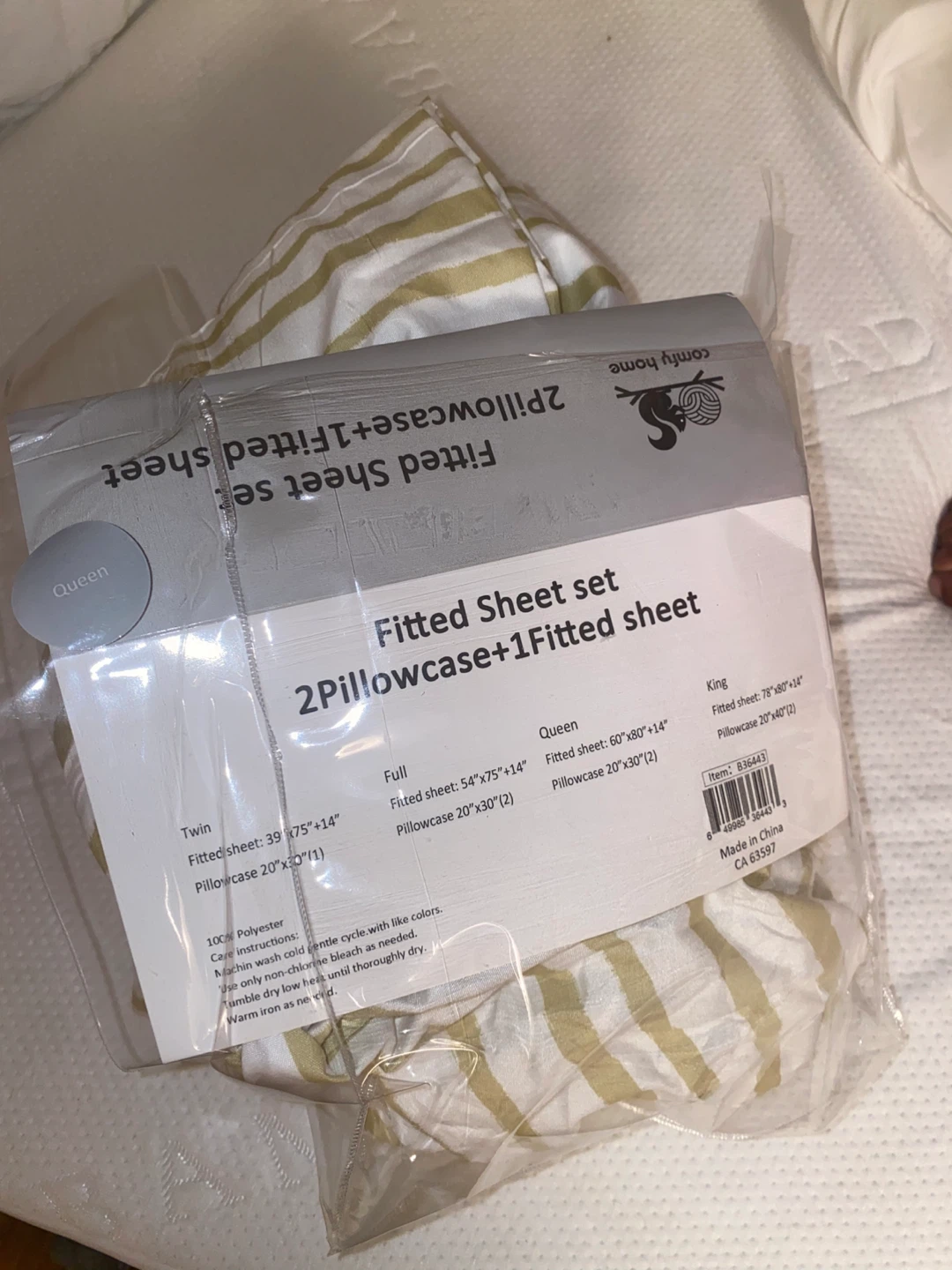 Comfy Home Queen Fitted Sheet Set - New - photo 2