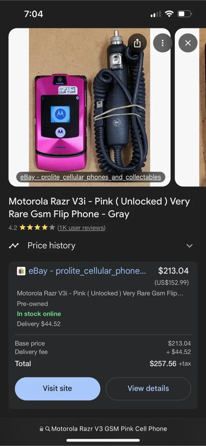 Motorola Razr V3 GSM Pink Cell Phone image indicator(5)