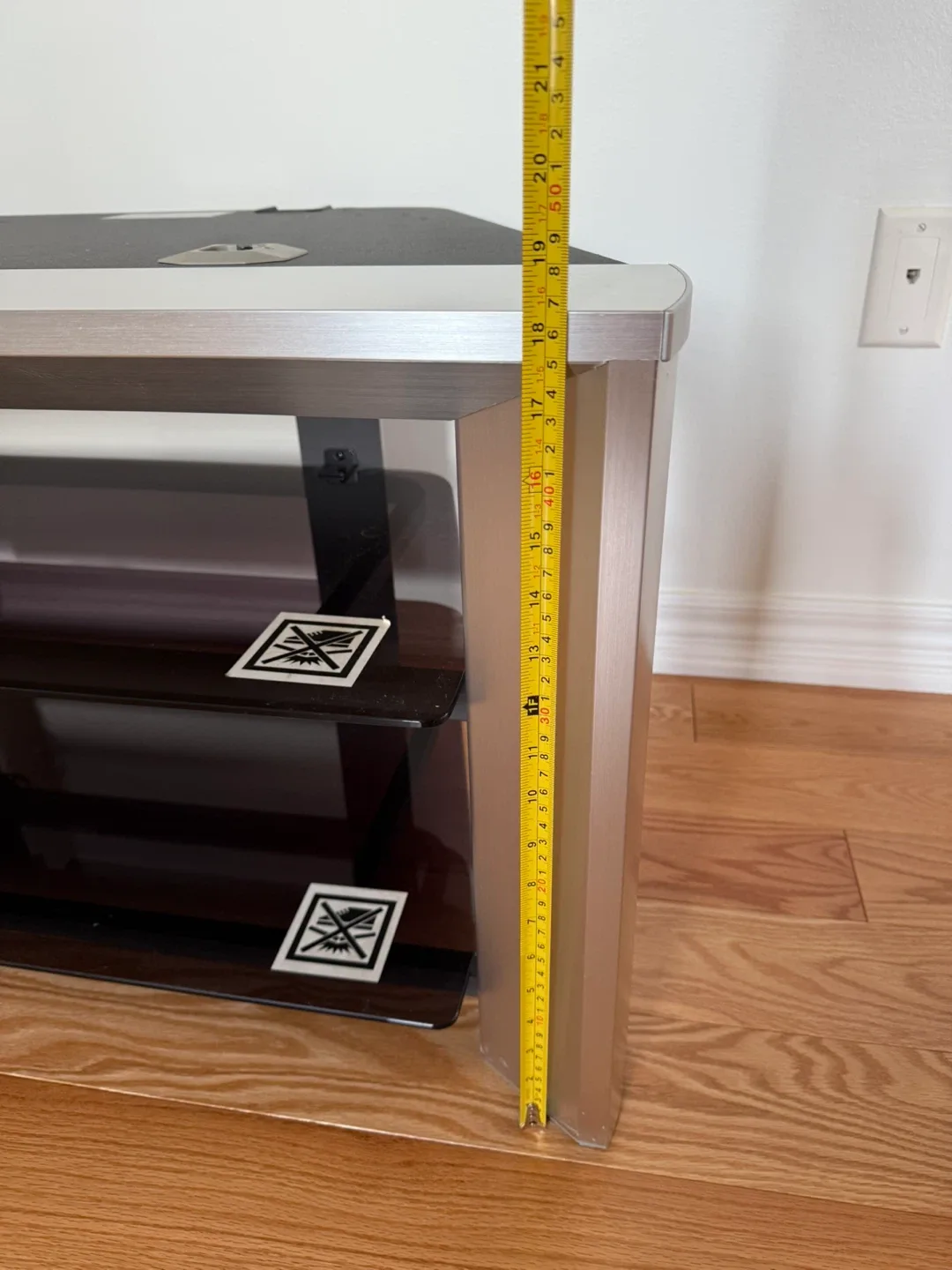 Modern TV Stand with Glass Shelves image indicator(5)