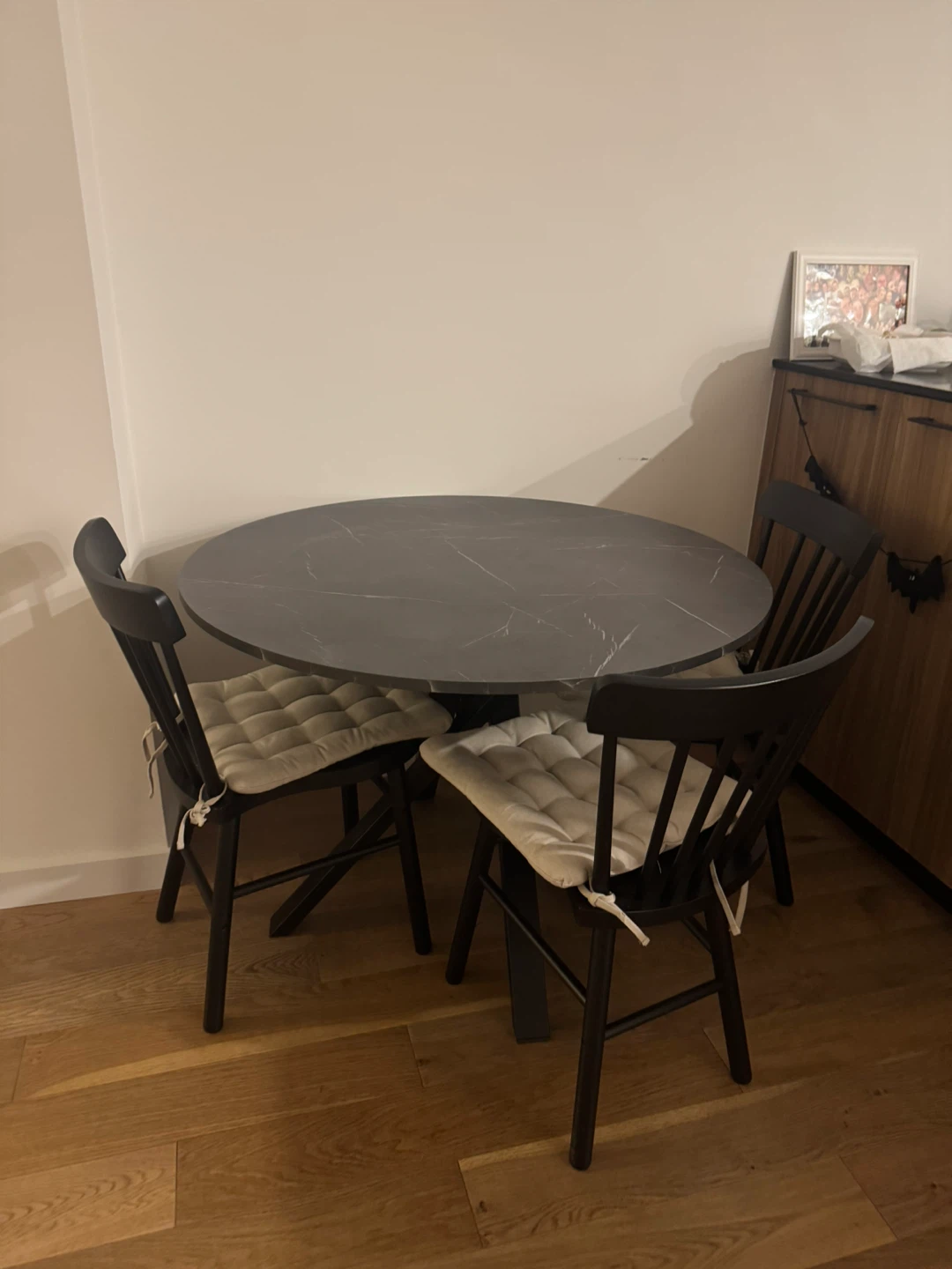 IKEA Mariedamm Table - Black Marble Effect