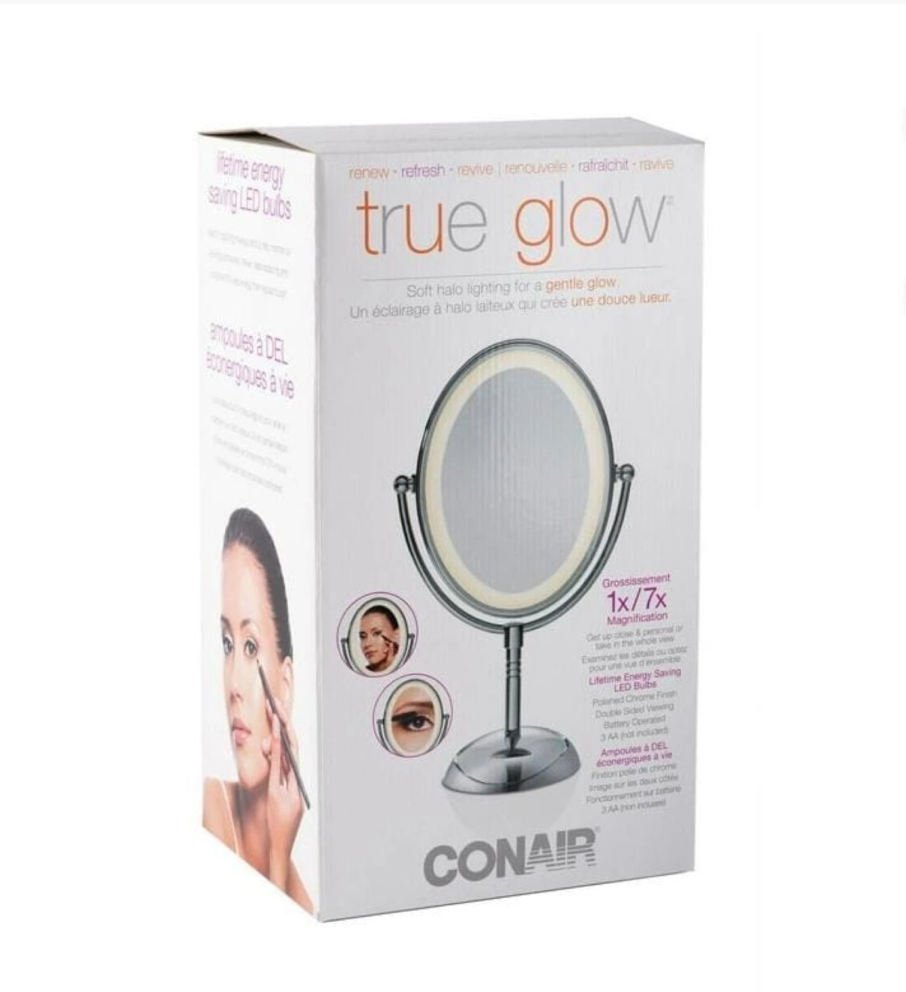 Conair True Glow Lighted Makeup Mirror - Like New!