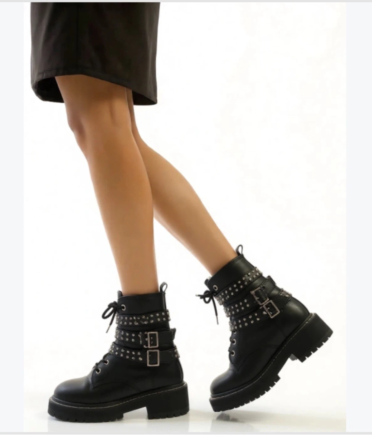Black Studded Ankle Boots