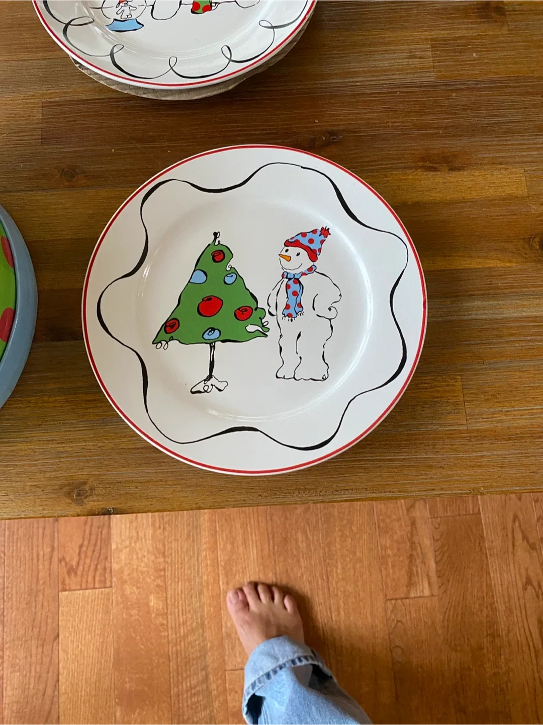 Happy Holidays Snowman Plates - Set of 4 image indicator(4)