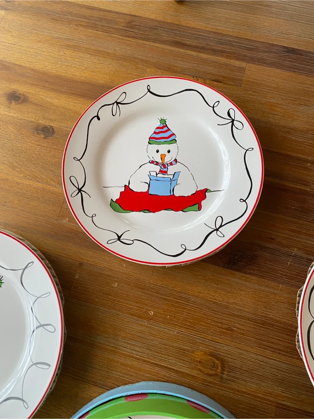 Happy Holidays Snowman Plates - Set of 4 image indicator(6)