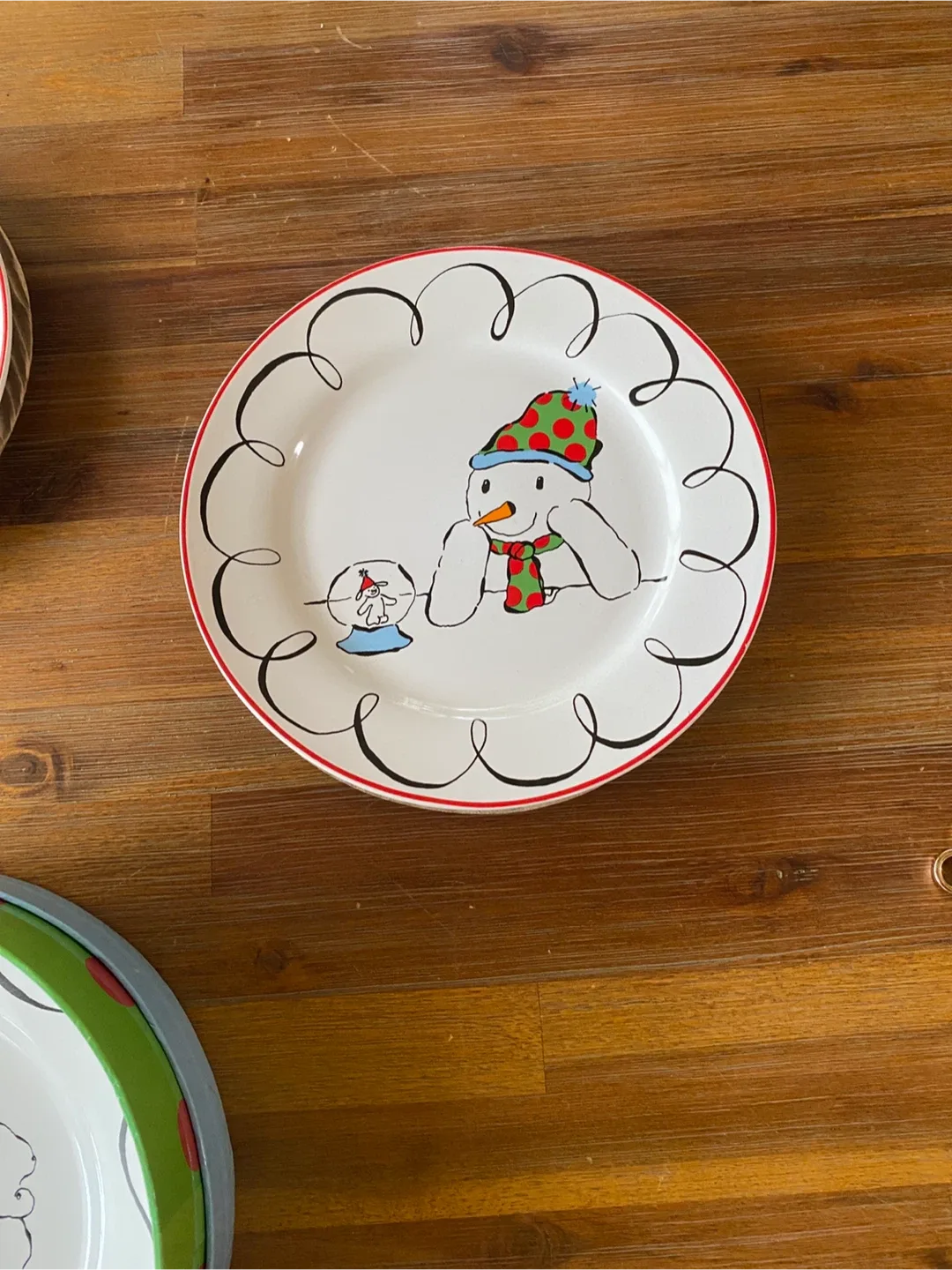 Happy Holidays Snowman Plates - Set of 4 image indicator(3)