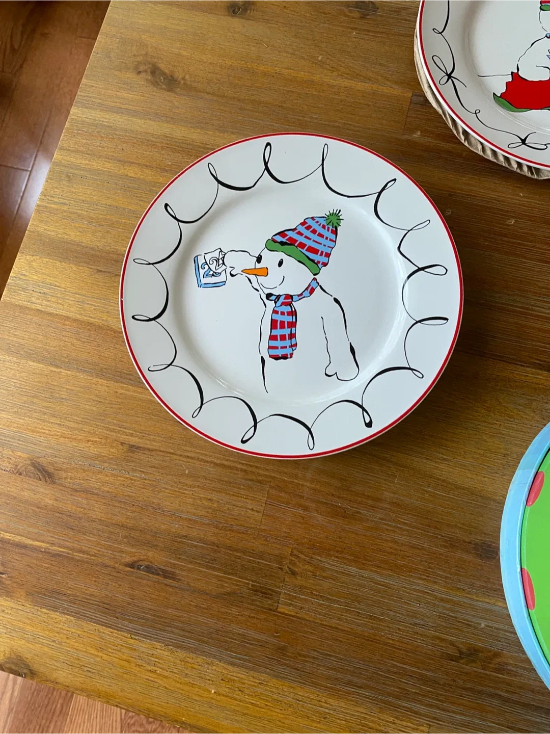Happy Holidays Snowman Plates - Set of 4 image indicator(5)