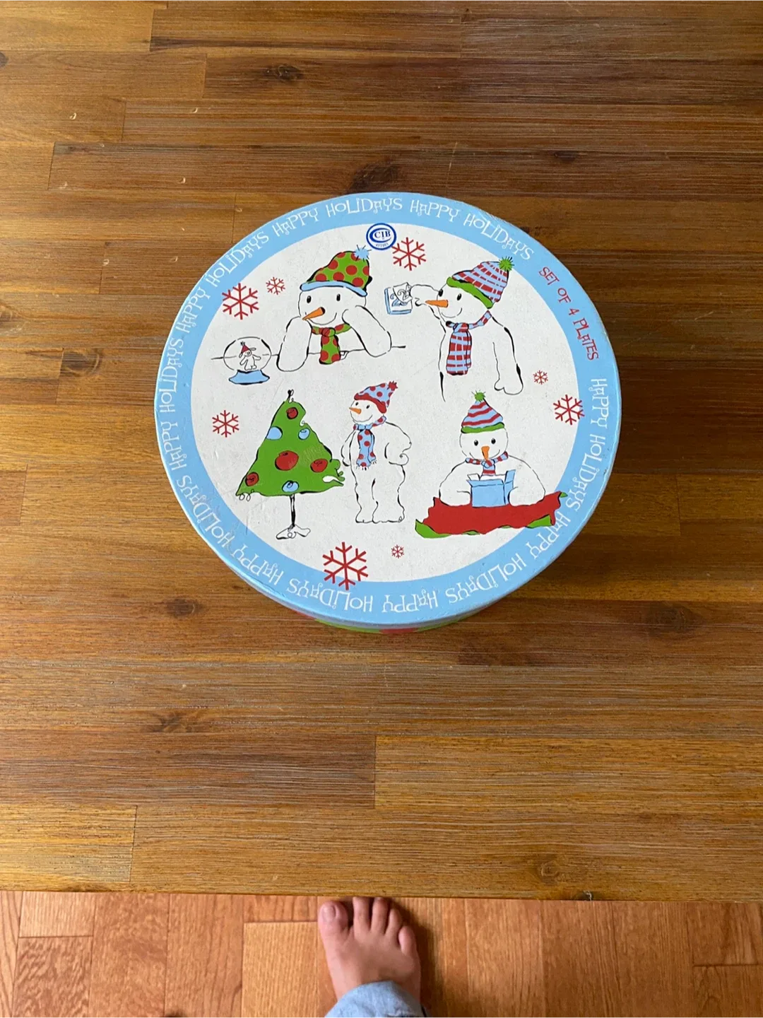 Happy Holidays Snowman Plates - Set of 4 image indicator(2)