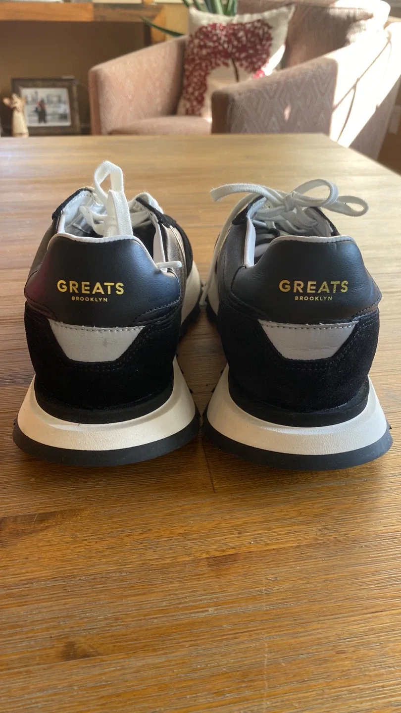 Greats Brooklyn Black/White Women Sneakers Sz 9 image indicator(5)