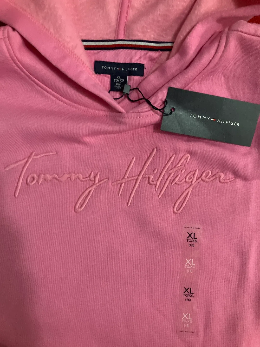 Tommy Hilfiger Pink Hoodie Dress - Girls Size XL image indicator(2)