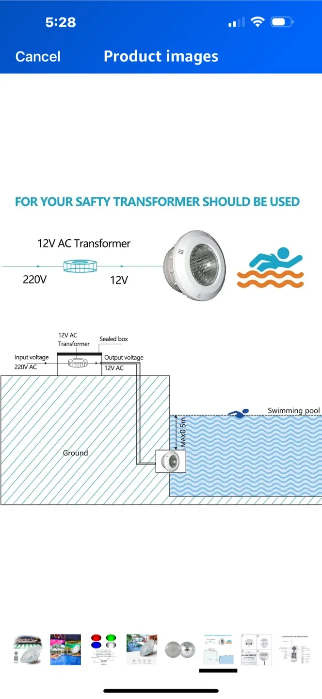 Submersible LED Light Bulb Par56 RGBW Pool Lighting image indicator(6)