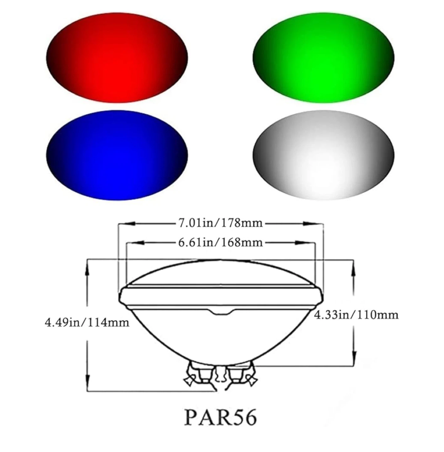 Submersible LED Light Bulb Par56 RGBW Pool Lighting - photo 3