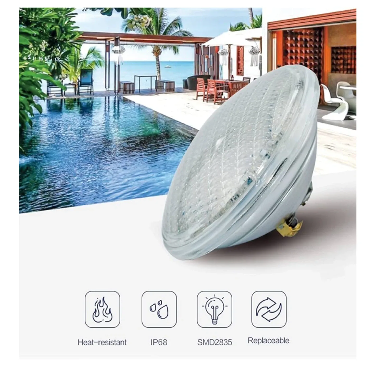 Submersible LED Light Bulb Par56 RGBW Pool Lighting image indicator(4)