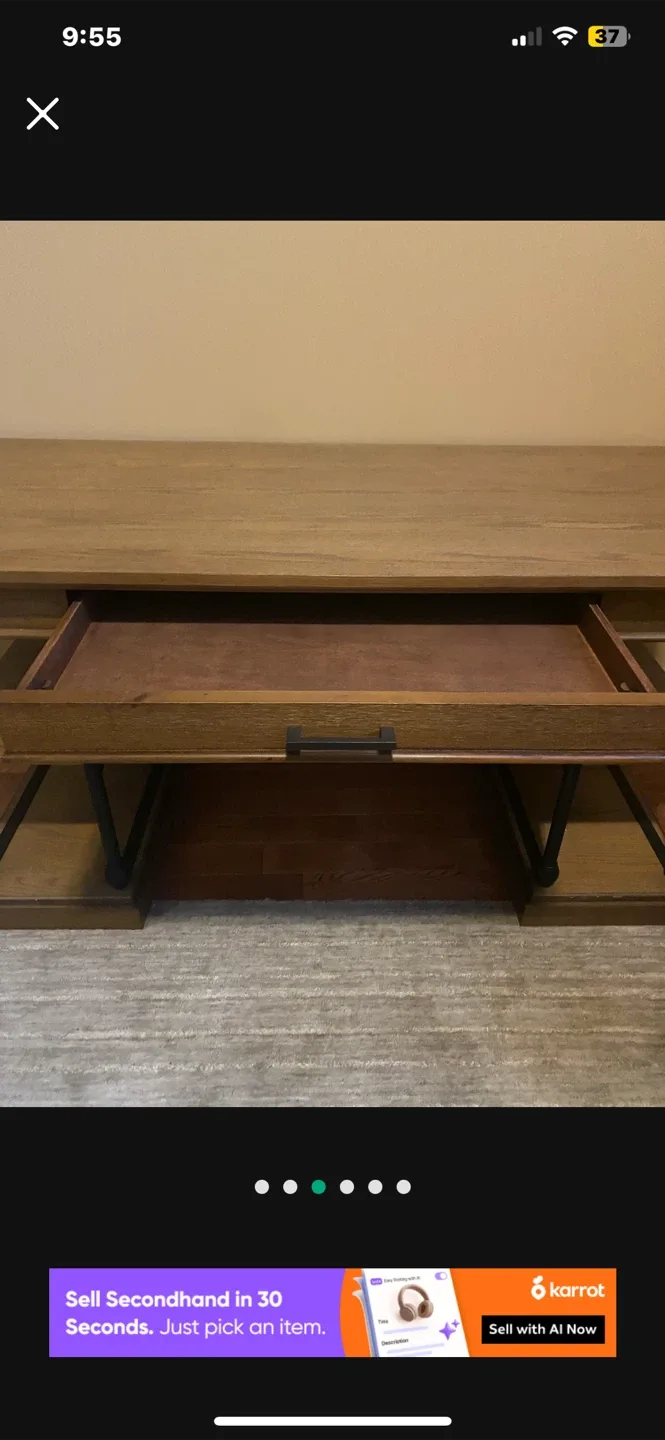 Wooden Desk with Shelves image indicator(3)