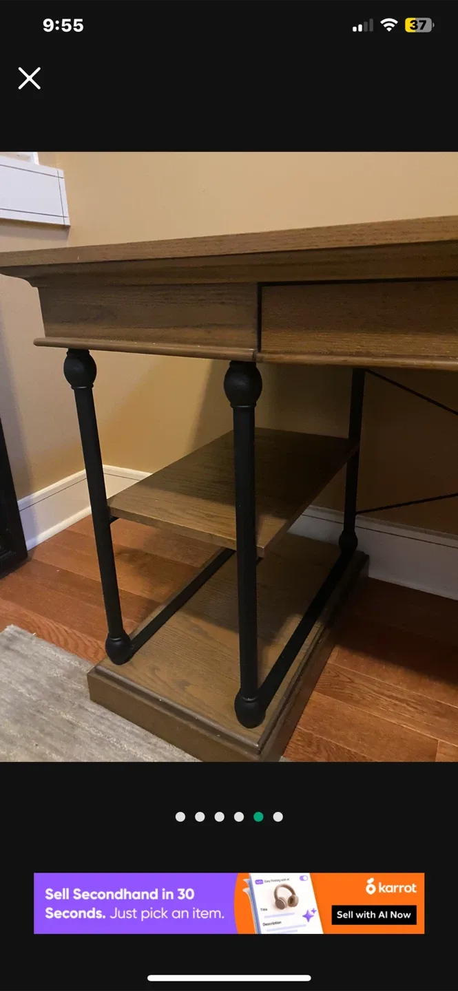 Wooden Desk with Shelves image indicator(5)