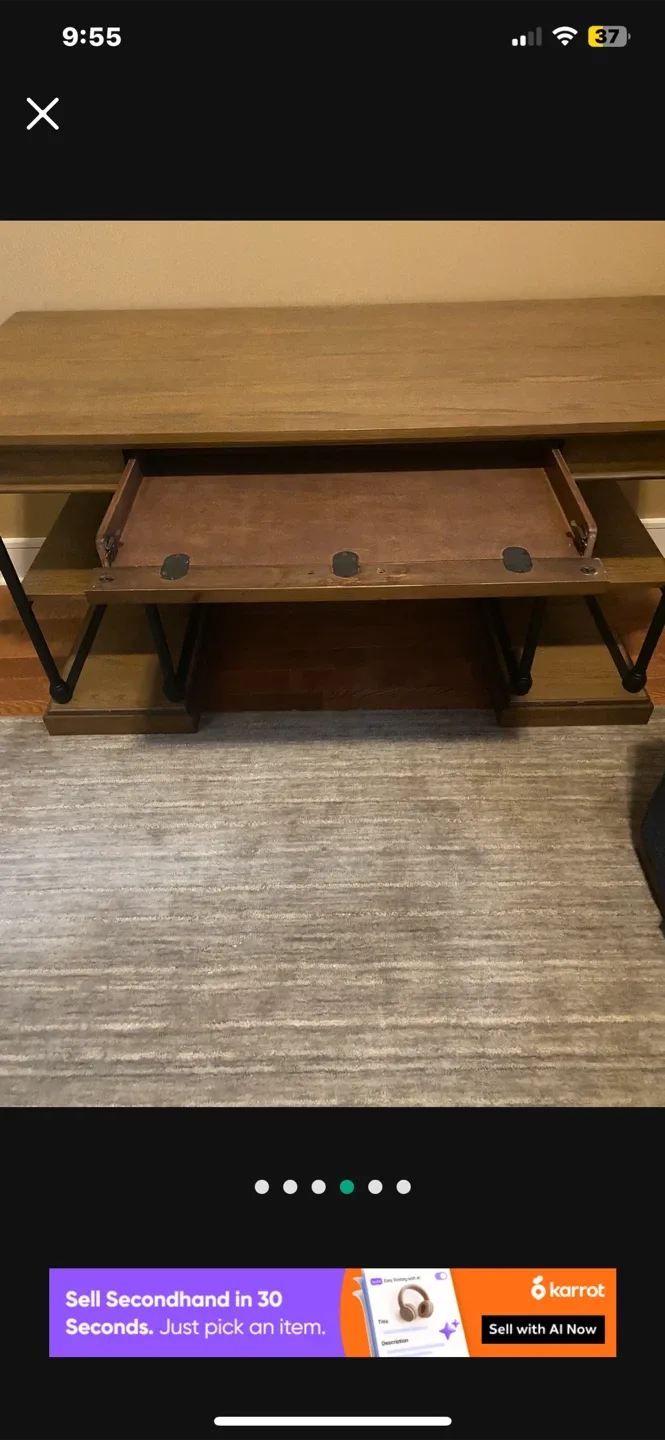 Wooden Desk with Shelves image indicator(4)