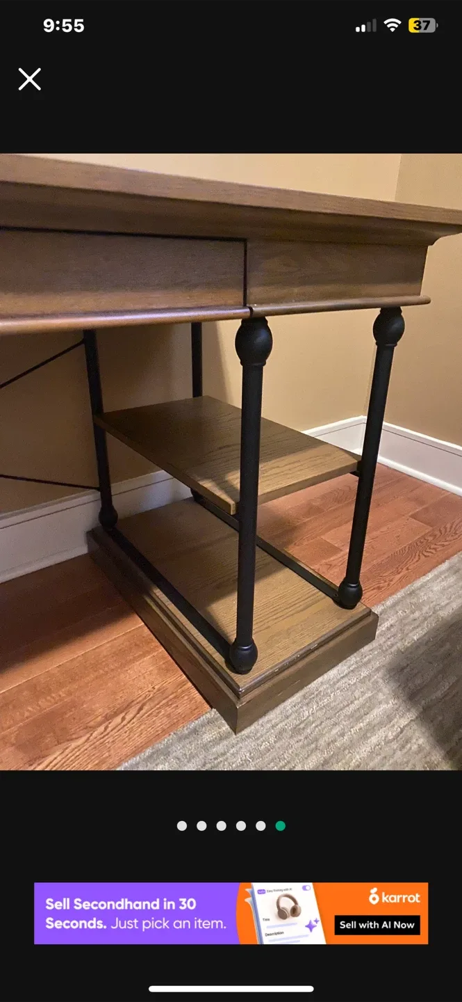 Wooden Desk with Shelves image indicator(6)