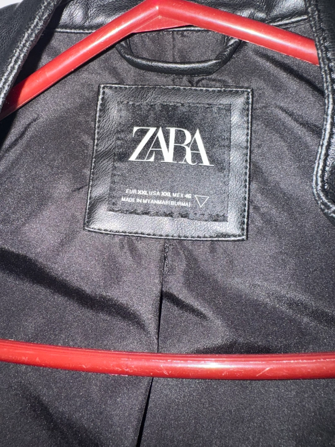 Zara Black Leather Jacket - Size XXL - photo 2