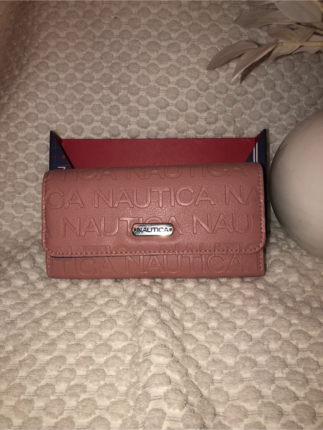 Nautica Pink Embossed Logo Wallet
