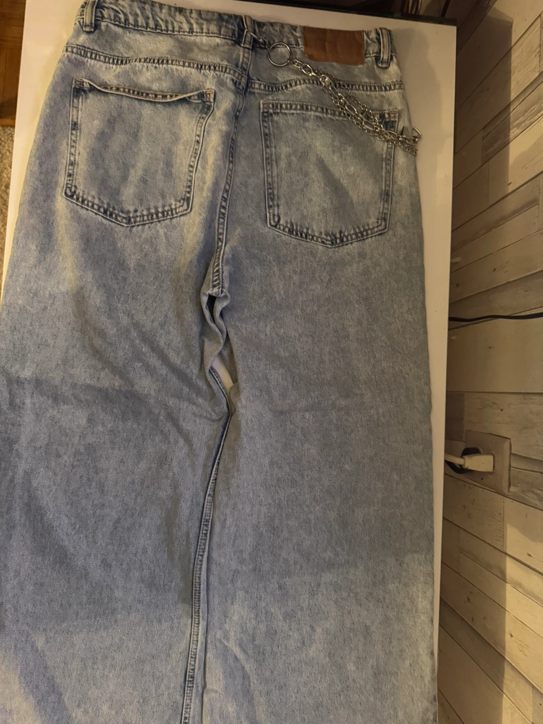 Light Blue baggy Jeans with Chain Detail - photo 3