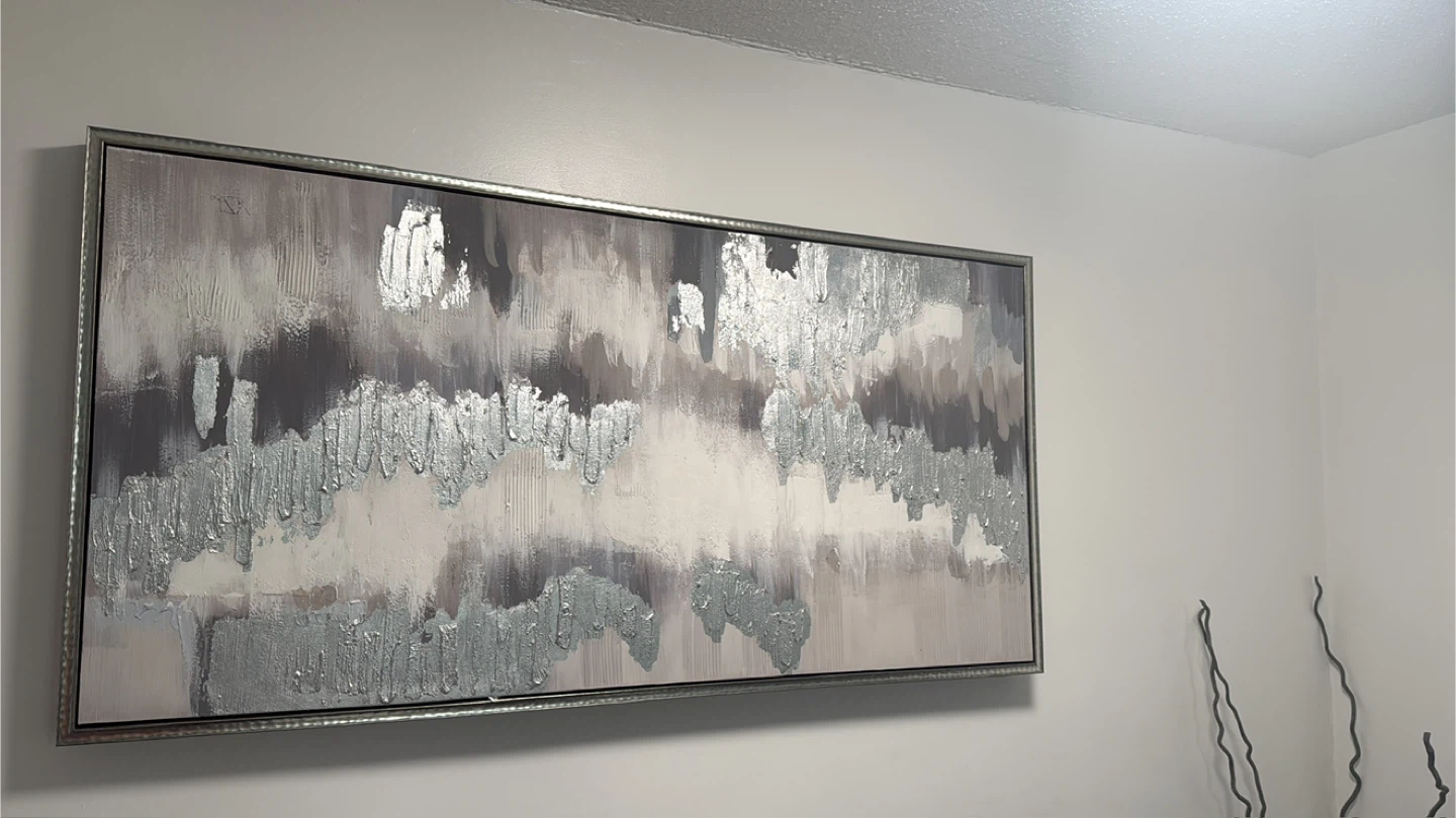 Abstract Silver & Gray Wall Art