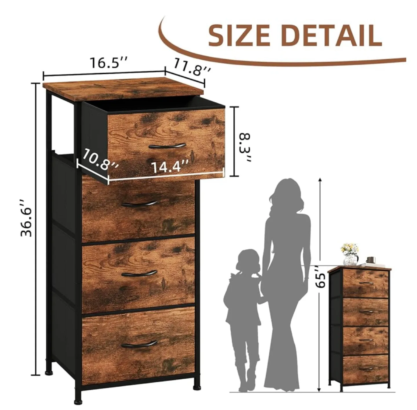 4-Drawer Dresser Storage Tower image indicator(5)
