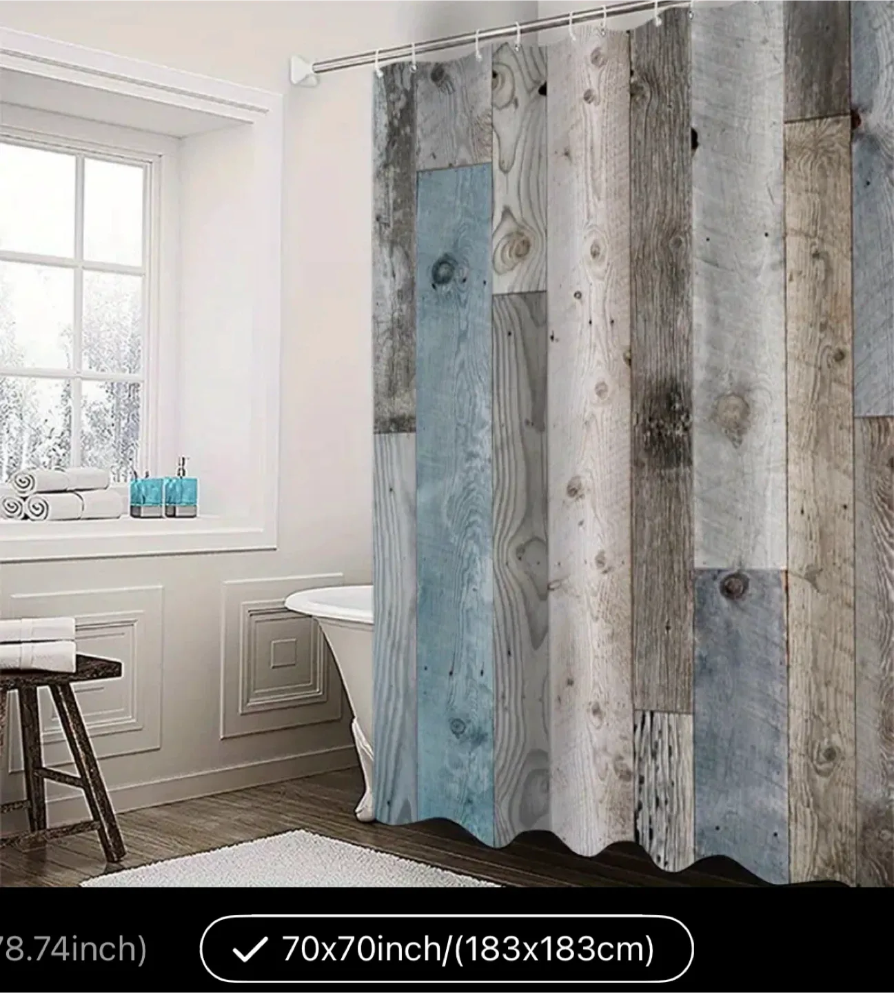 Wood Panel Shower Curtain 70x70 inch image indicator(2)