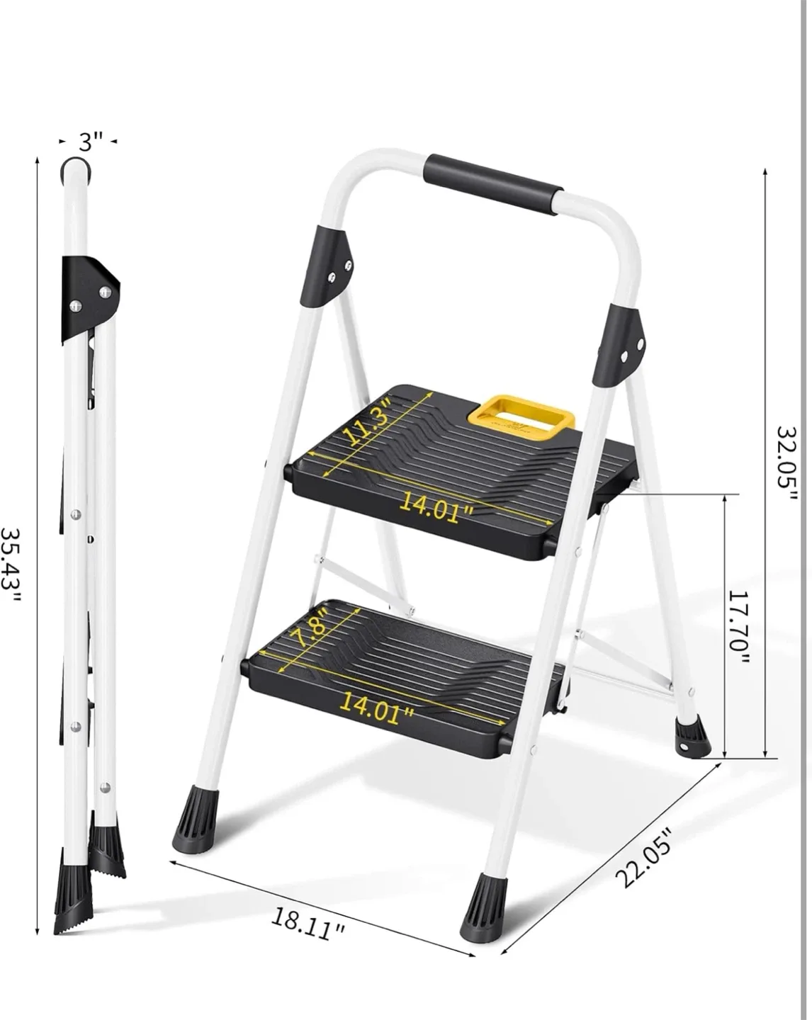 Folding 2-Step Ladder - Portable & Easy Storage thumbnail