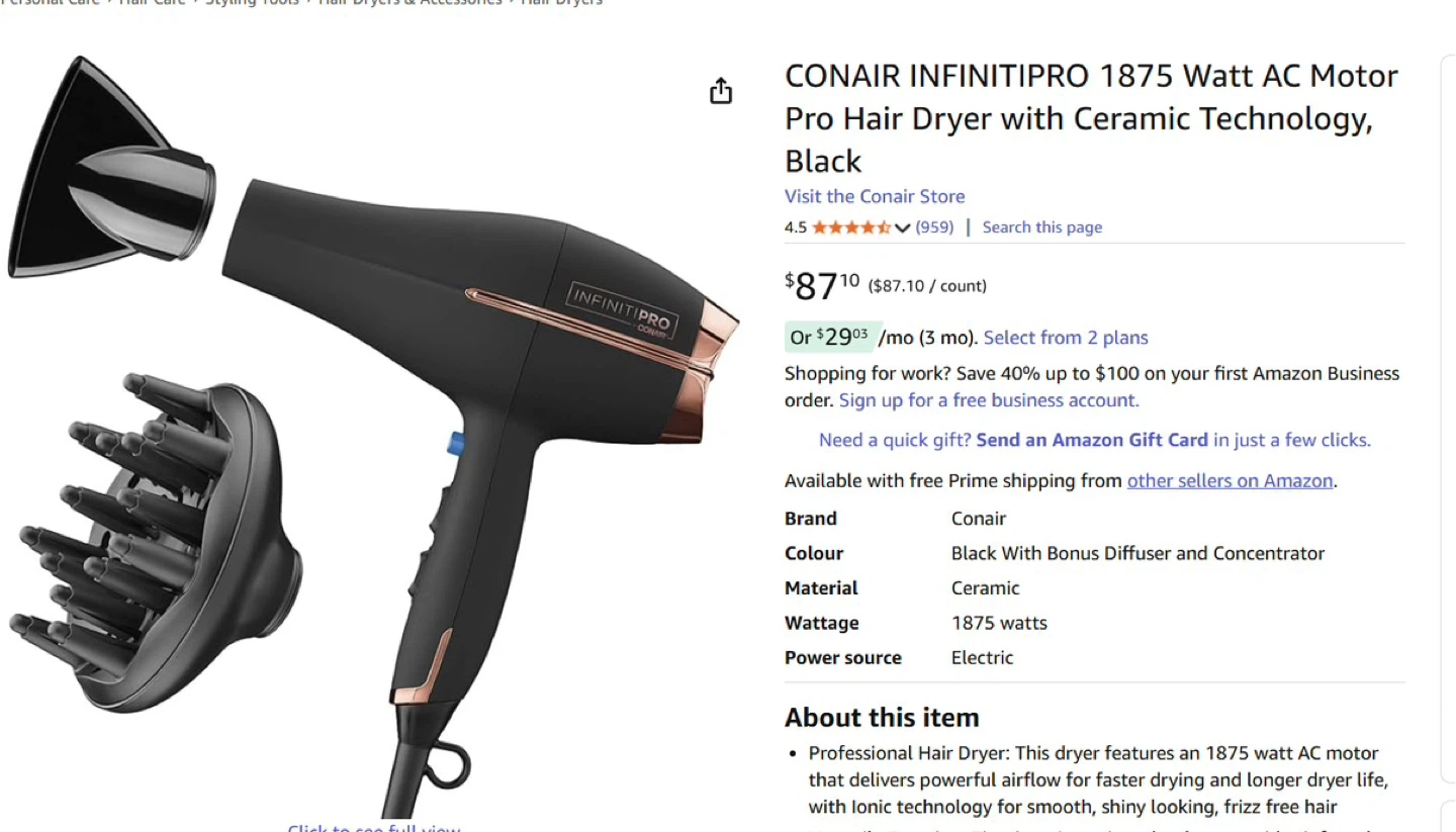 Hair Dryer, Curling Iron, Straightener & Crimper - photo 4