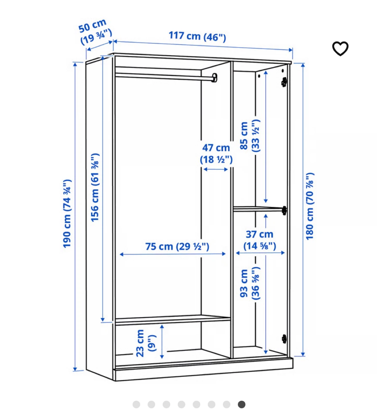 IKEA Brimnes Wardrobe - White, 46" Wide - photo 3
