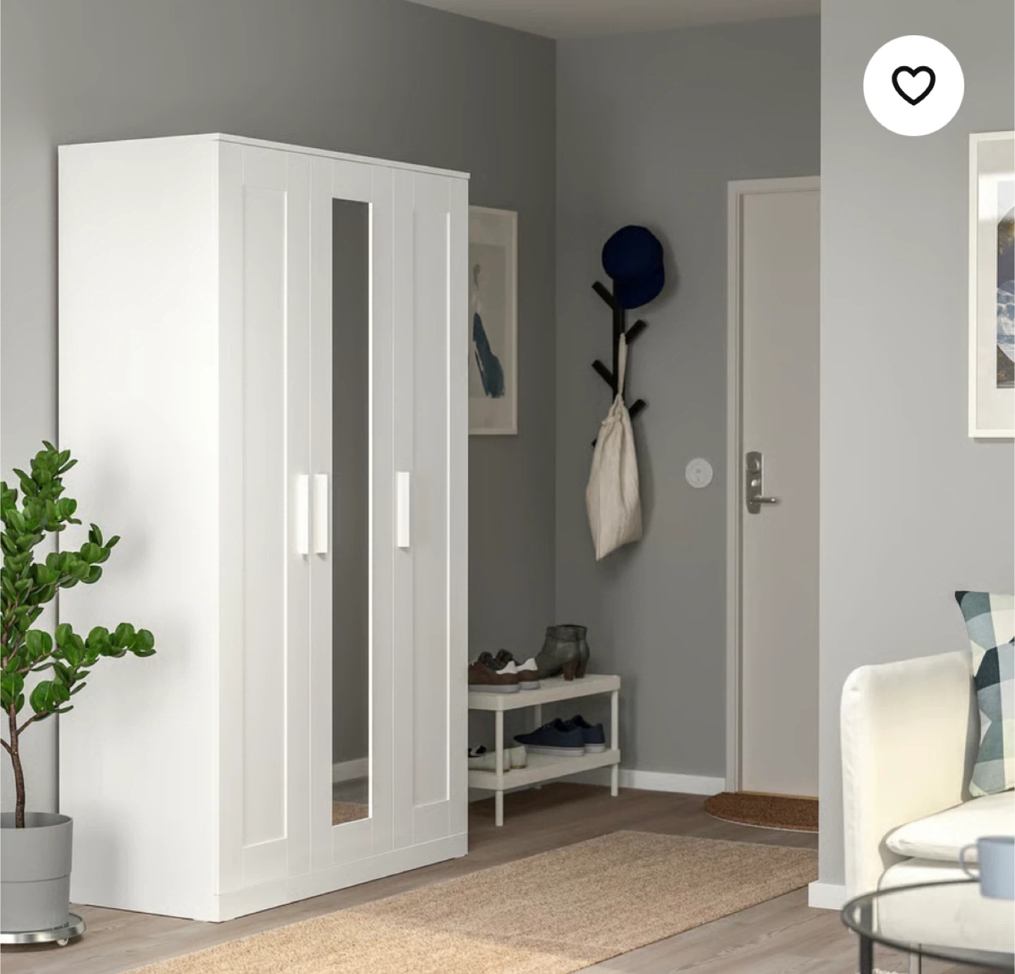IKEA Brimnes Wardrobe - White, 46" Wide