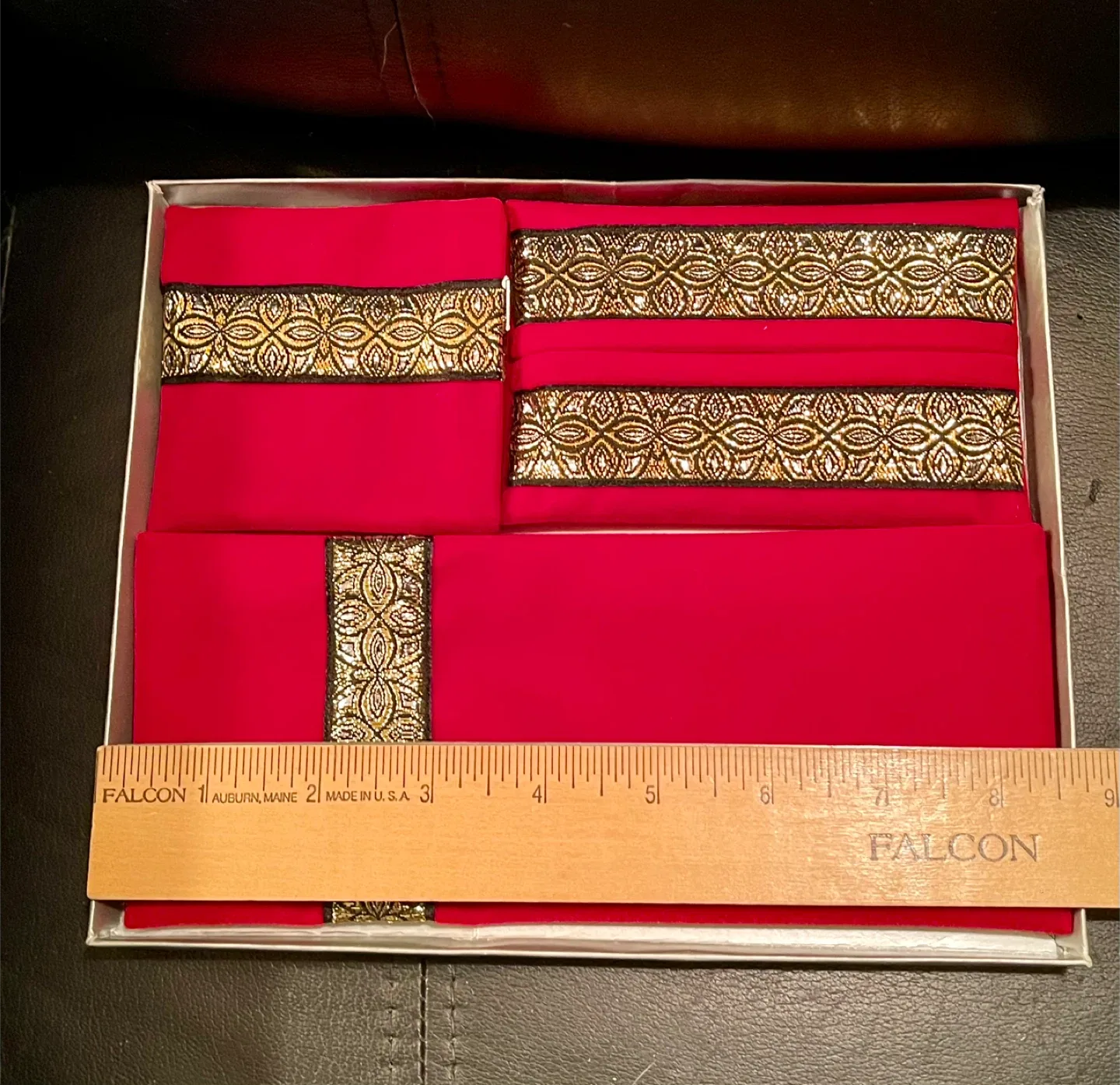 NEW Vintage Lady Jeanne Red Clutch Set with Box image indicator(2)