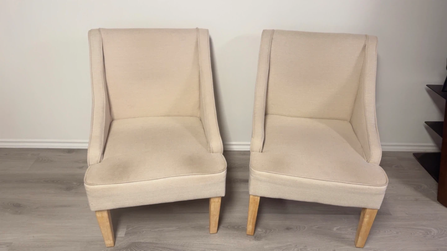 Pair of Beige Accent Chairs 40 $ each chair