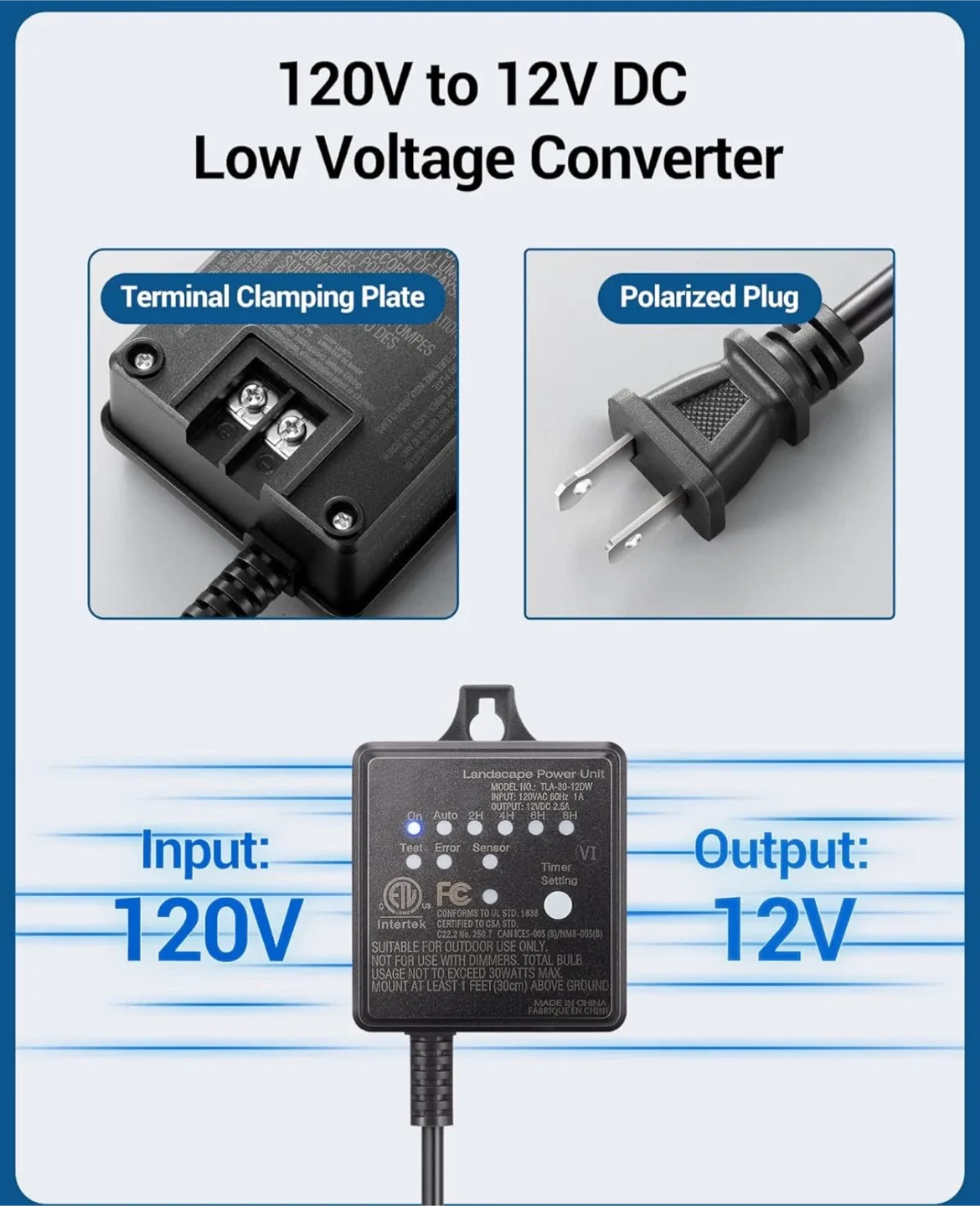 DEWENWILS Low Voltage Transformer 30W image indicator(4)