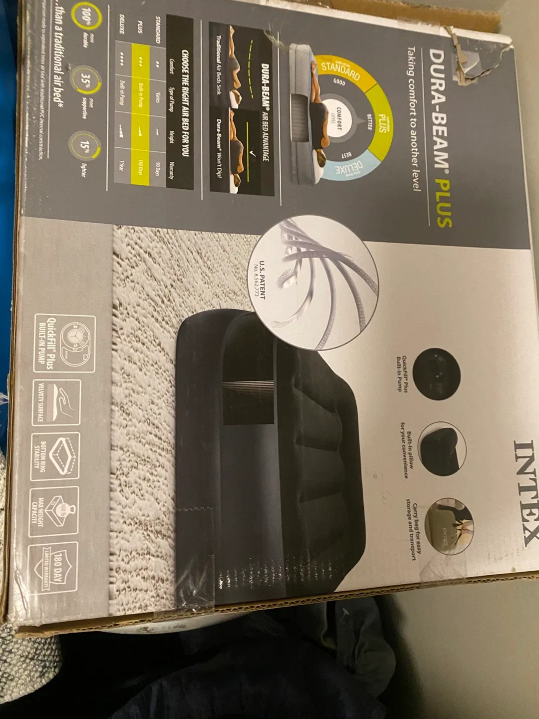 Intex Dura-Beam Plus Air Bed (Built in pump) thumbnail