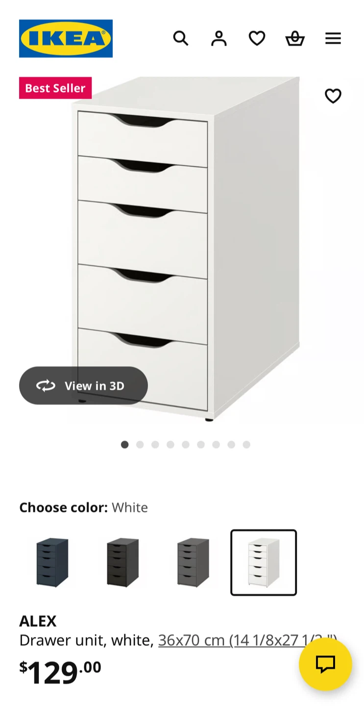 IKEA Desk with Alex Drawer Unit - White - photo 3