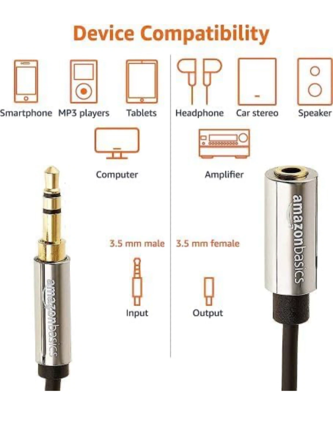 New AmazonBasics 3.5mm Audio Extension Cable - photo 4