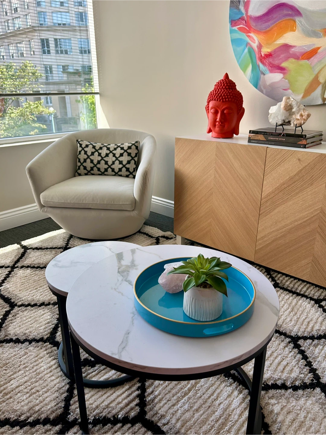 Nesting Coffee Tables - Round Marble Top - photo 5