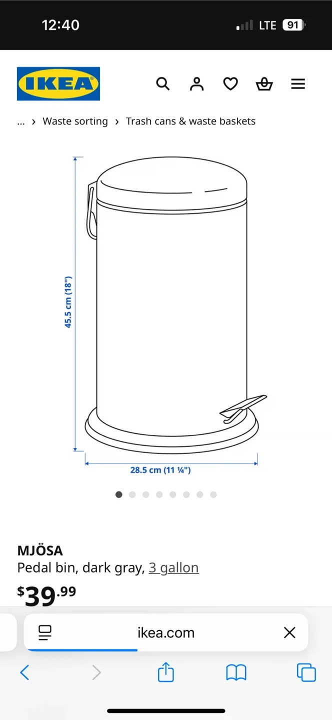 IKEA trash can (MJÖSA Pedal Bin - 3 Gallon) #Cleanout image indicator(2)