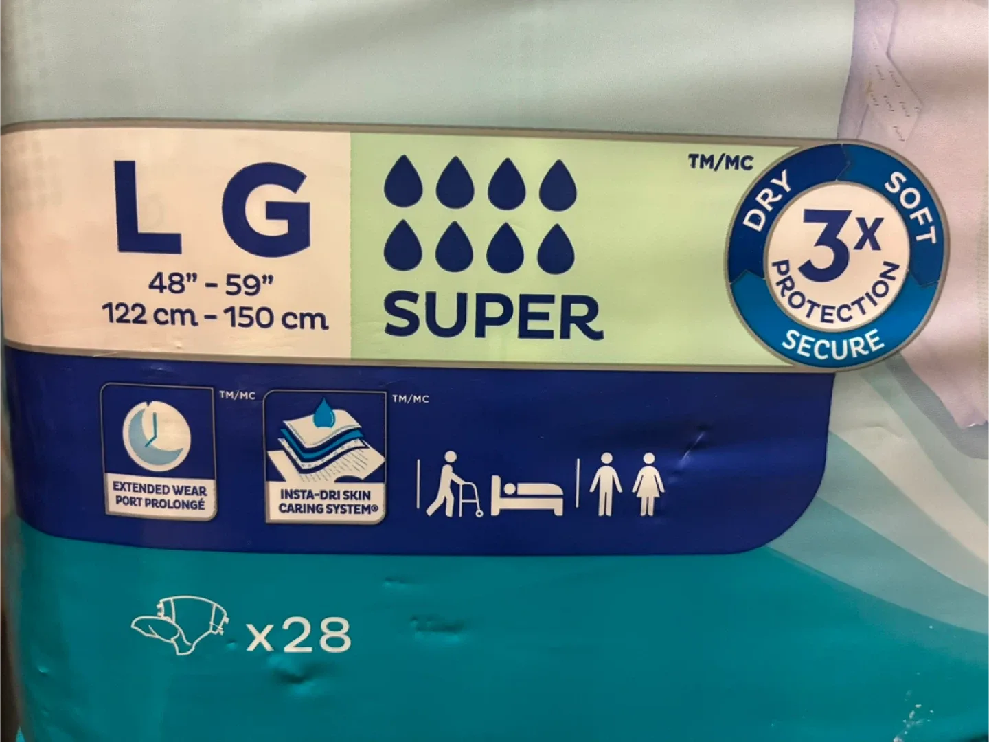 NIP TENA ProSkin Briefs, Large, Super Absorbancy - 28 Count image indicator(2)