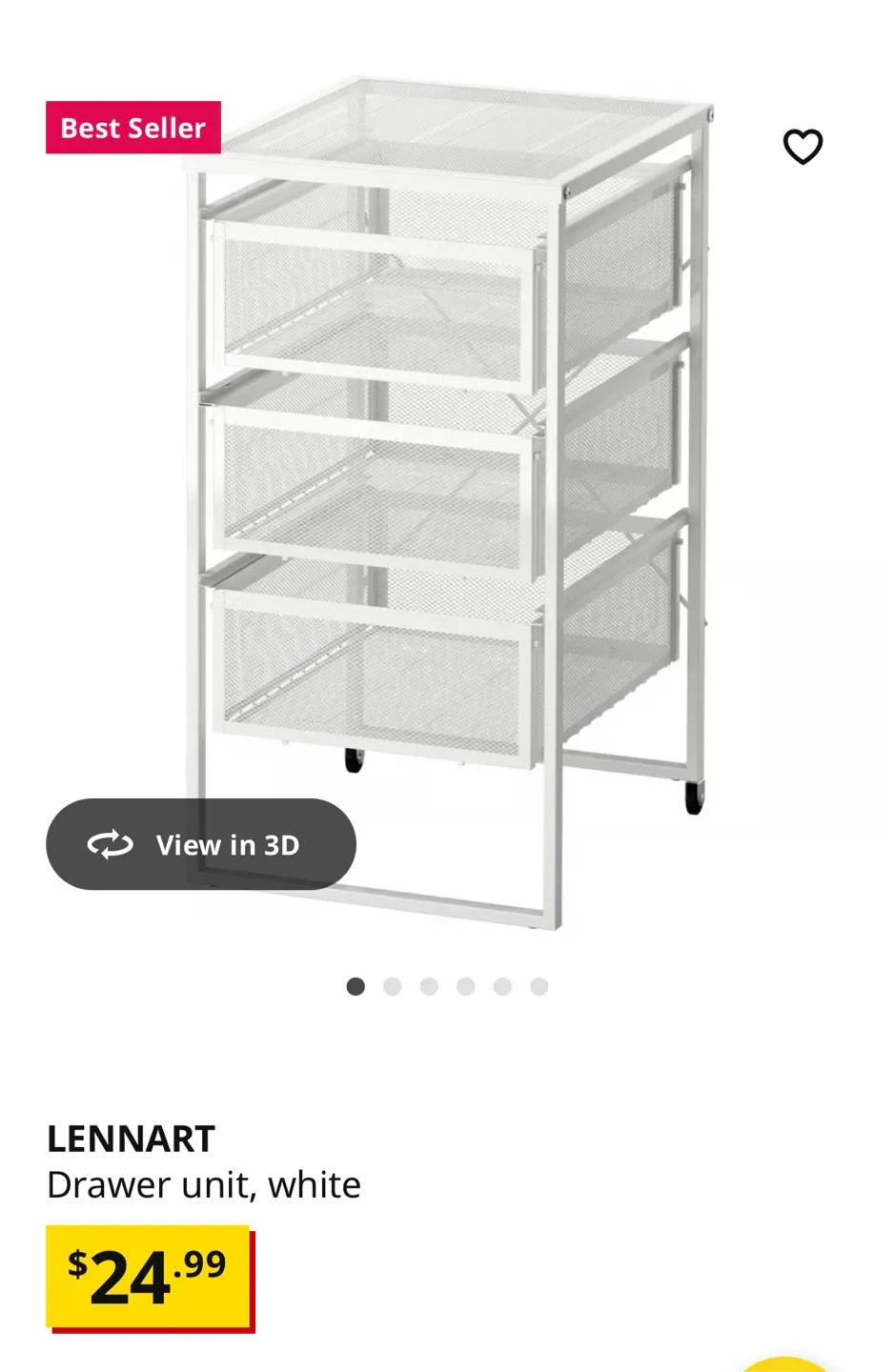 IKEA LENNART Drawer Unit - White image indicator(2)