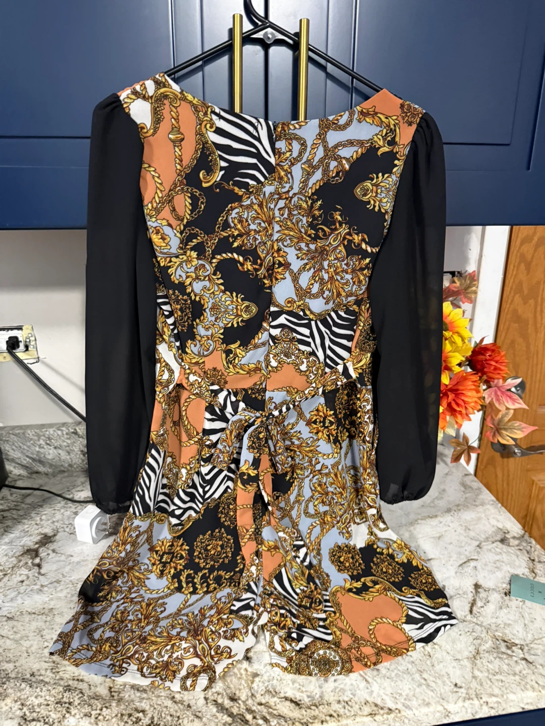 Fashion Dress with Chain and Zebra Print - photo 2