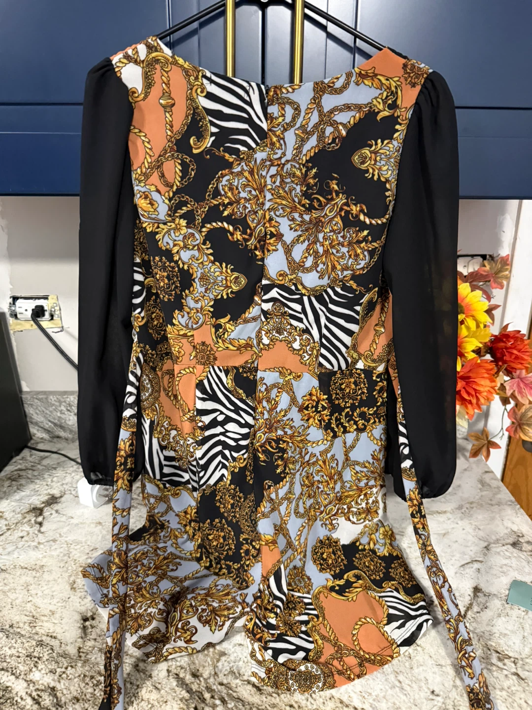 Fashion Dress with Chain and Zebra Print - photo 3