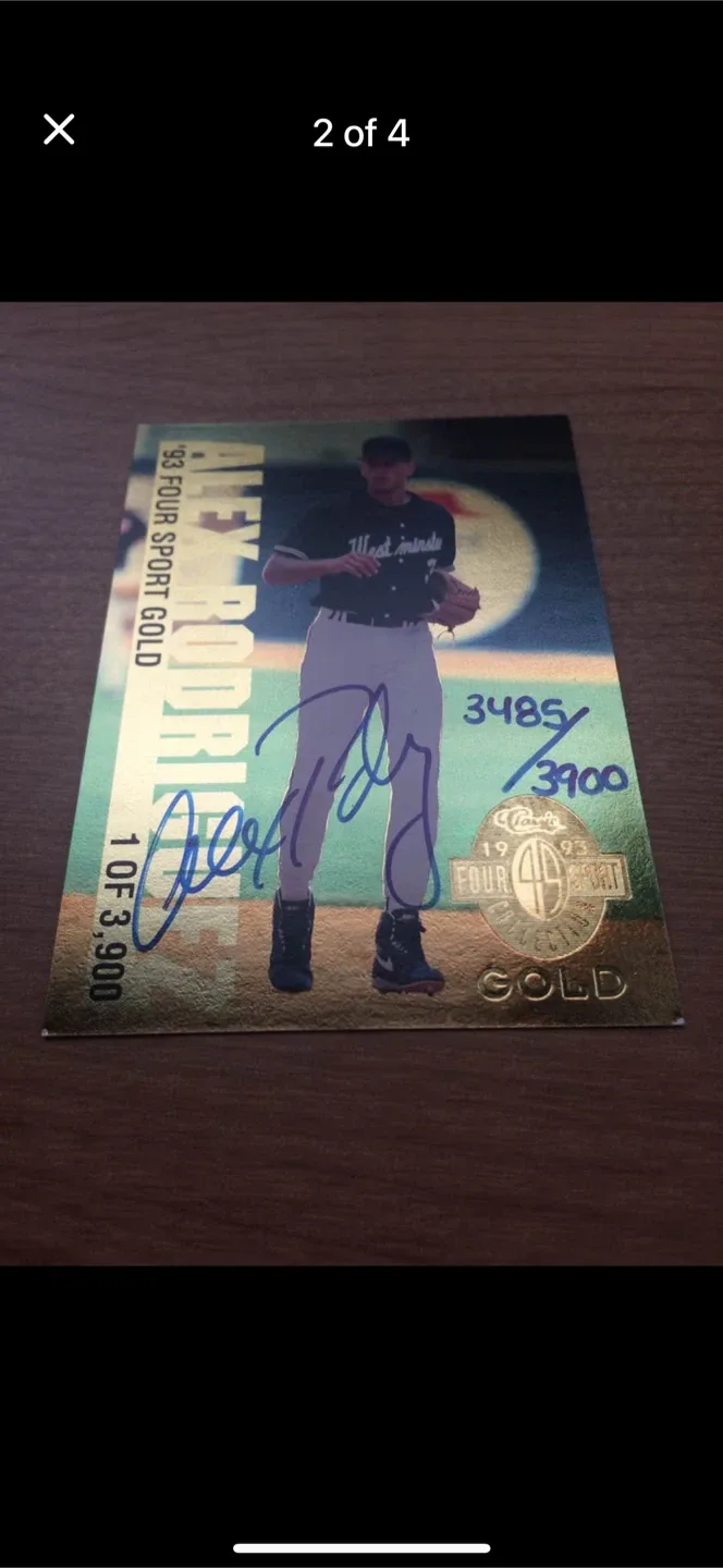 1993 Four Sport Gold Autographed Card image indicator(2)