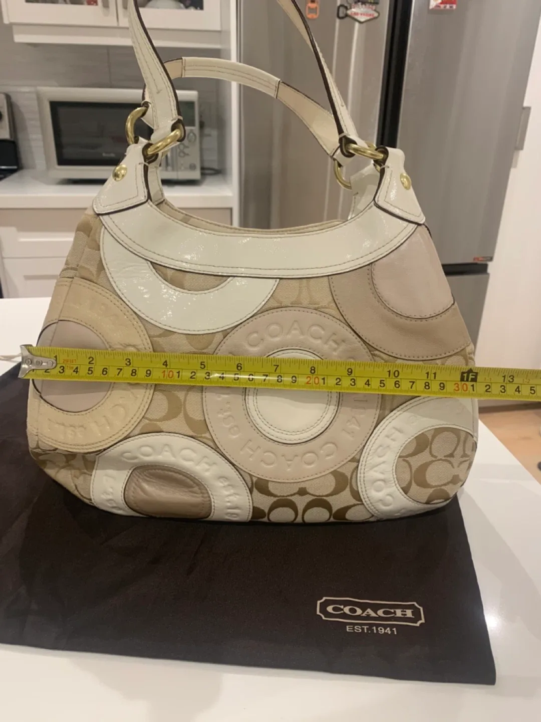 💛 Preloved Coach Patchwork Shoulder Bag  💛 image indicator(5)