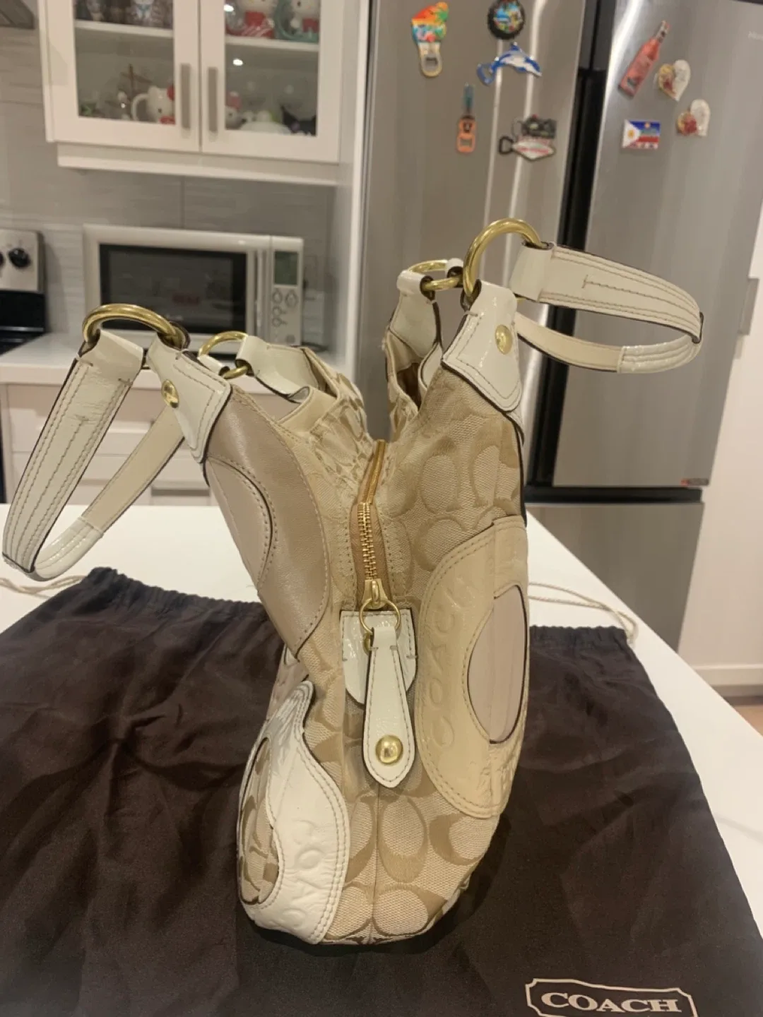 💛 Preloved Coach Patchwork Shoulder Bag  💛 image indicator(9)