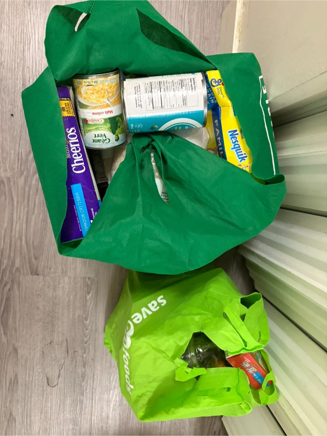 Groceries: Cheerios, Nesquik, Green Giant Corn thumbnail