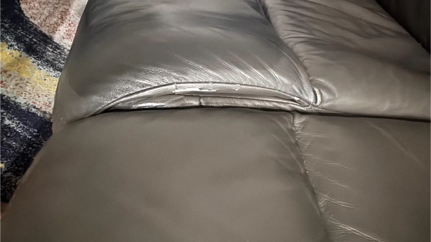 Leather Reclining Sofa - Gently Used image indicator(3)