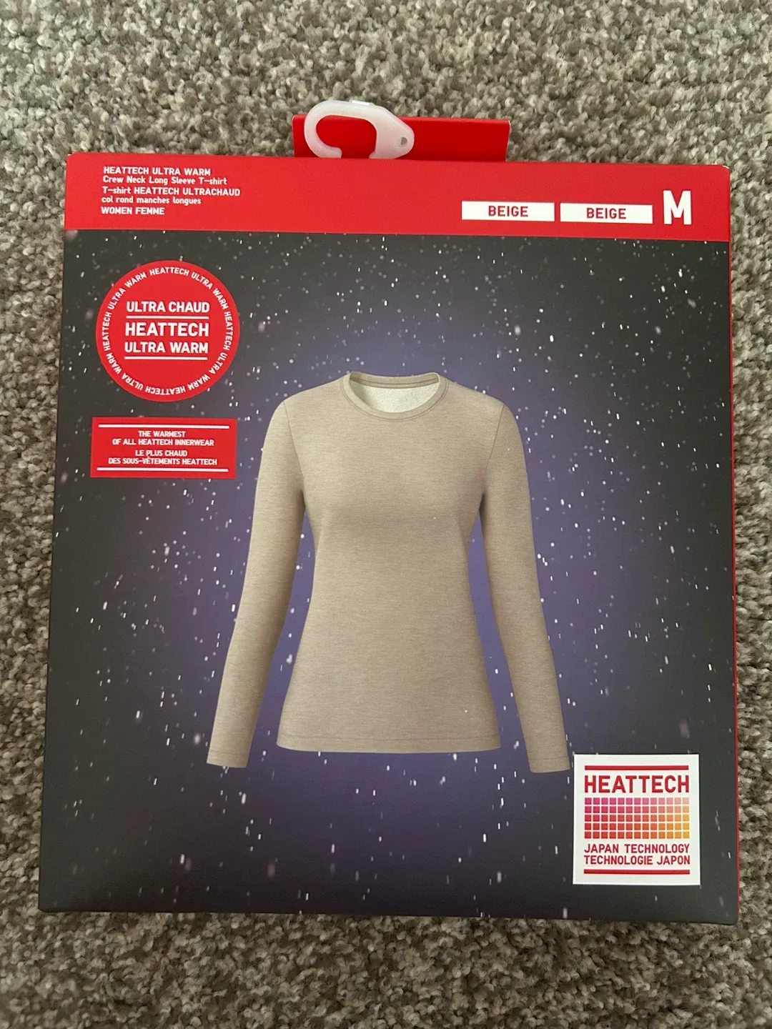 New Uniqlo Heattech Ultra Warm Crew Neck - M Beige